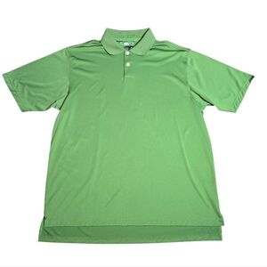 Adidas ClimaLite Sweat Wicking Green Stretch 2 Button Short‎ Sleeve Polo Size XL